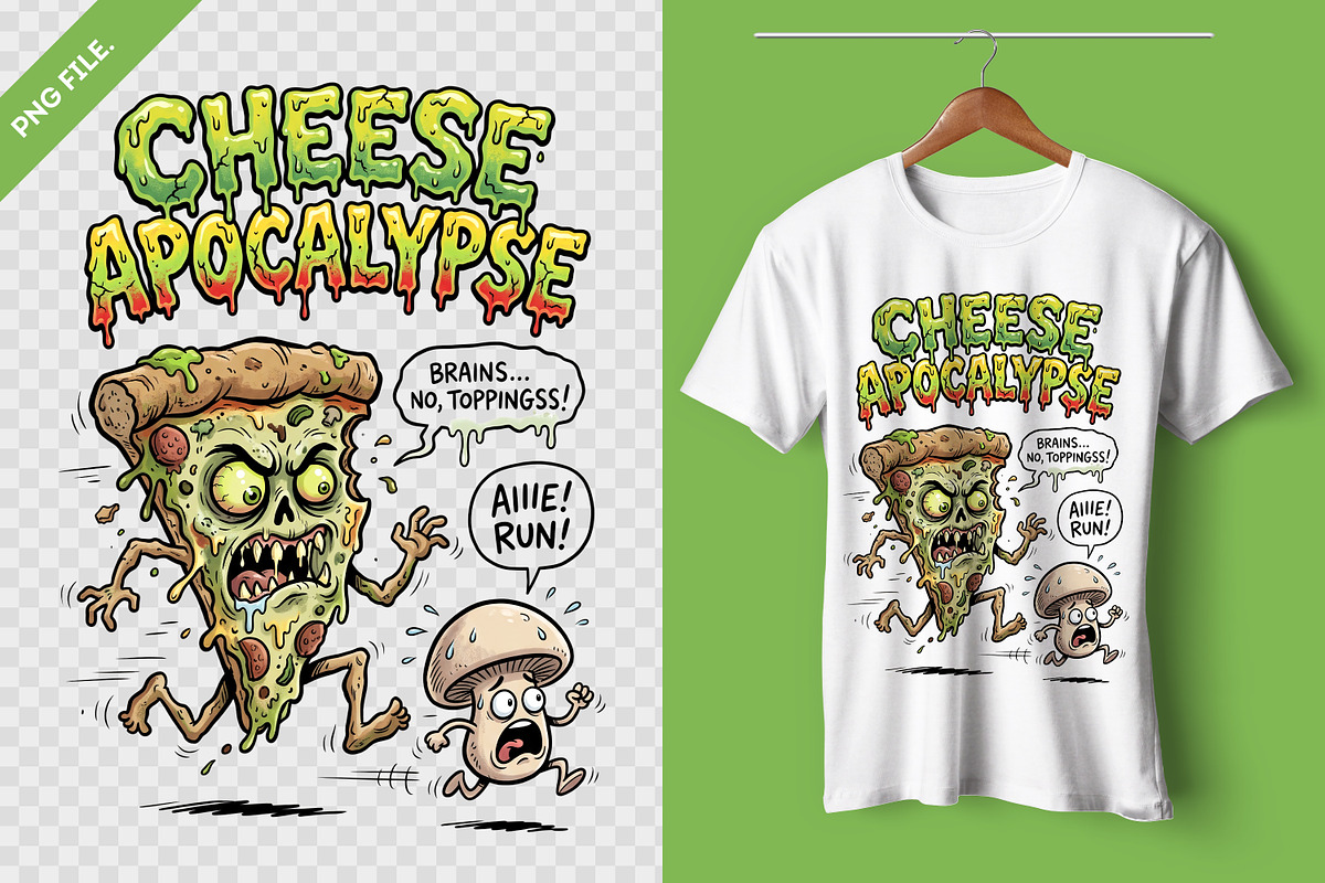Cute Monster Zombie Pizza Slice PNG, a Food Illustration by zahidhossainalif (Photo 3 of 3)