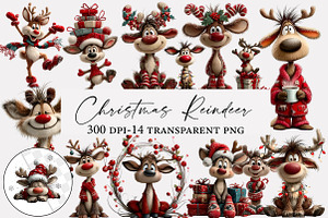 Christmas reindeer clipart, an Illustration by Designworld