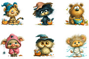 Halloween Animals Watercolor, a Seasonal Illustration by CreationArt (Thumbnail 5 of 5)