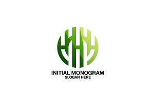 triple letter h logo vector template