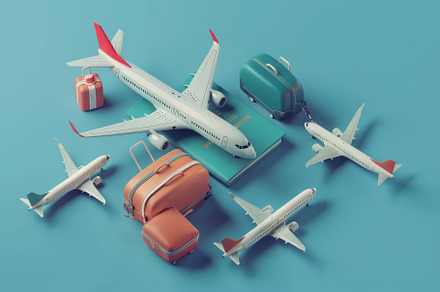 luggage or baggage and planes placed, a Background Photo by Pixeness