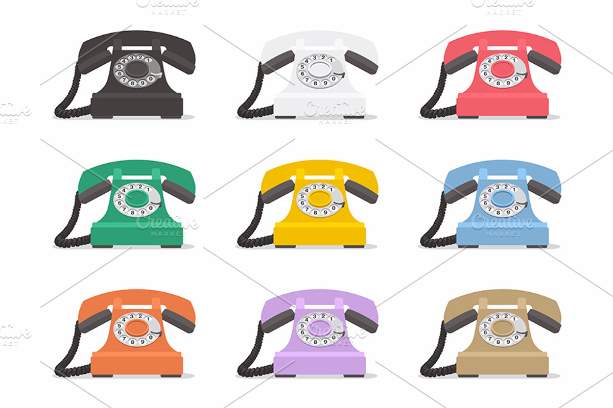 Set of vintage phones, a Background Graphic by Volyk (Photo 1 of 3)