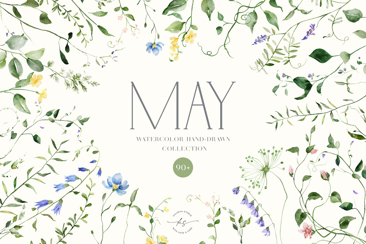 MAY Watercolor Spring Collection, a Decorative Illustration by Kaleriia (Photo 1 of 12)