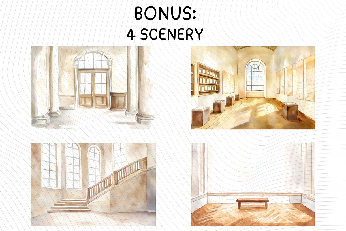 Museum Day Adventures Clipart, an Illustration by PassionPNGcreation (Photo 7 of 12)