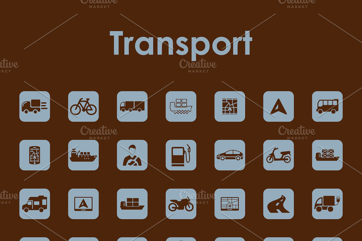 42 TRANSPORT simple icons, an Icon by Palau (Photo 1 of 5)