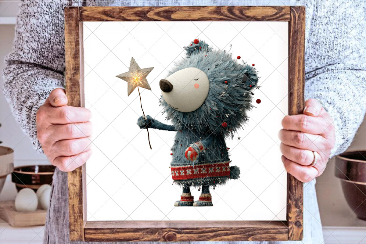 Christmas Icy Blue Teddy Teddy Bear, an Illustration by SinaCreation (Photo 6 of 7)