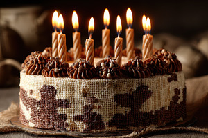 Delicious Chocolate Birthday Cake Te, a Photo by Pixeness Studio