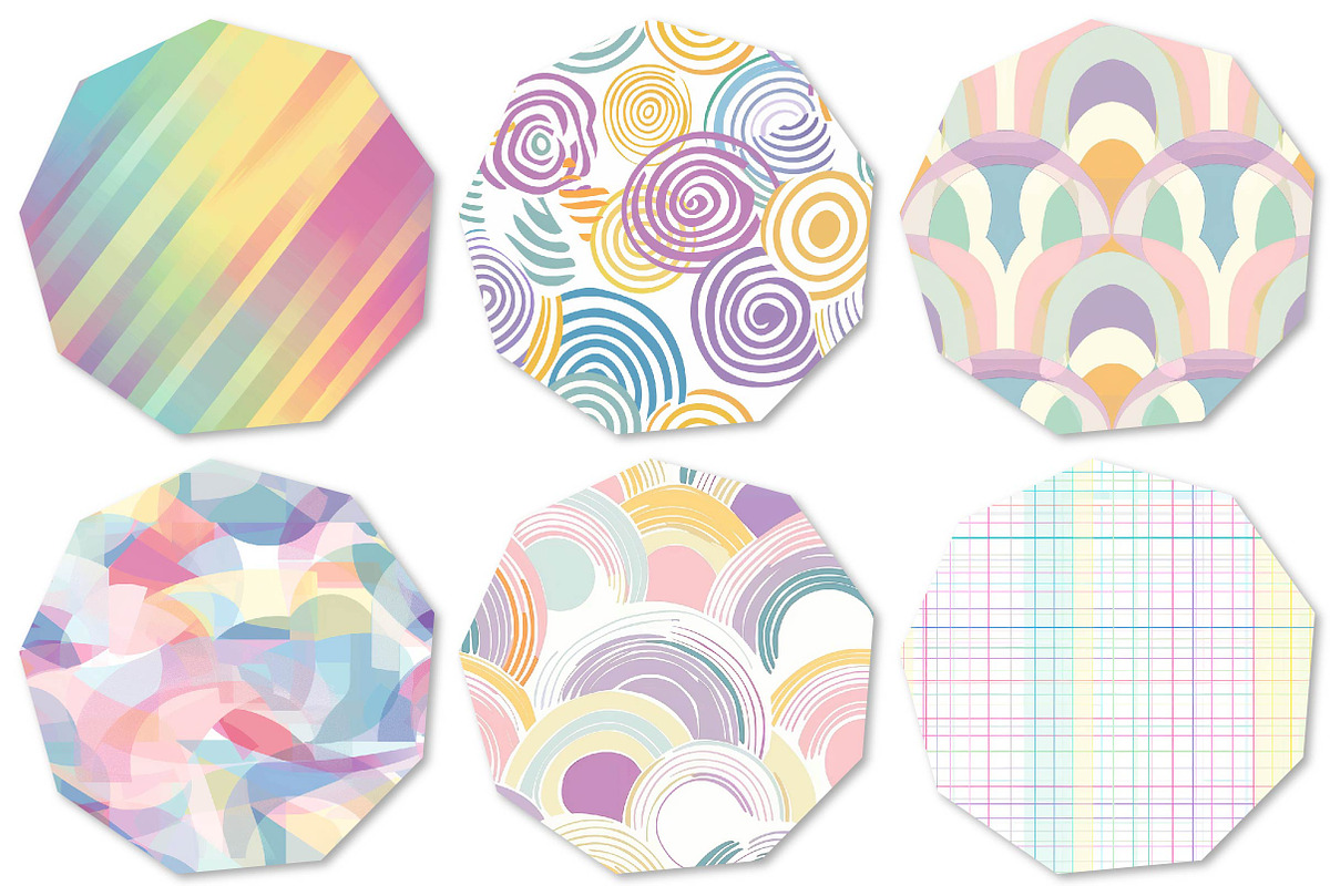Pastel Rainbow Geometric Digital Pat, a Texture Illustration by DreamPrint404 (Photo 3 of 3)