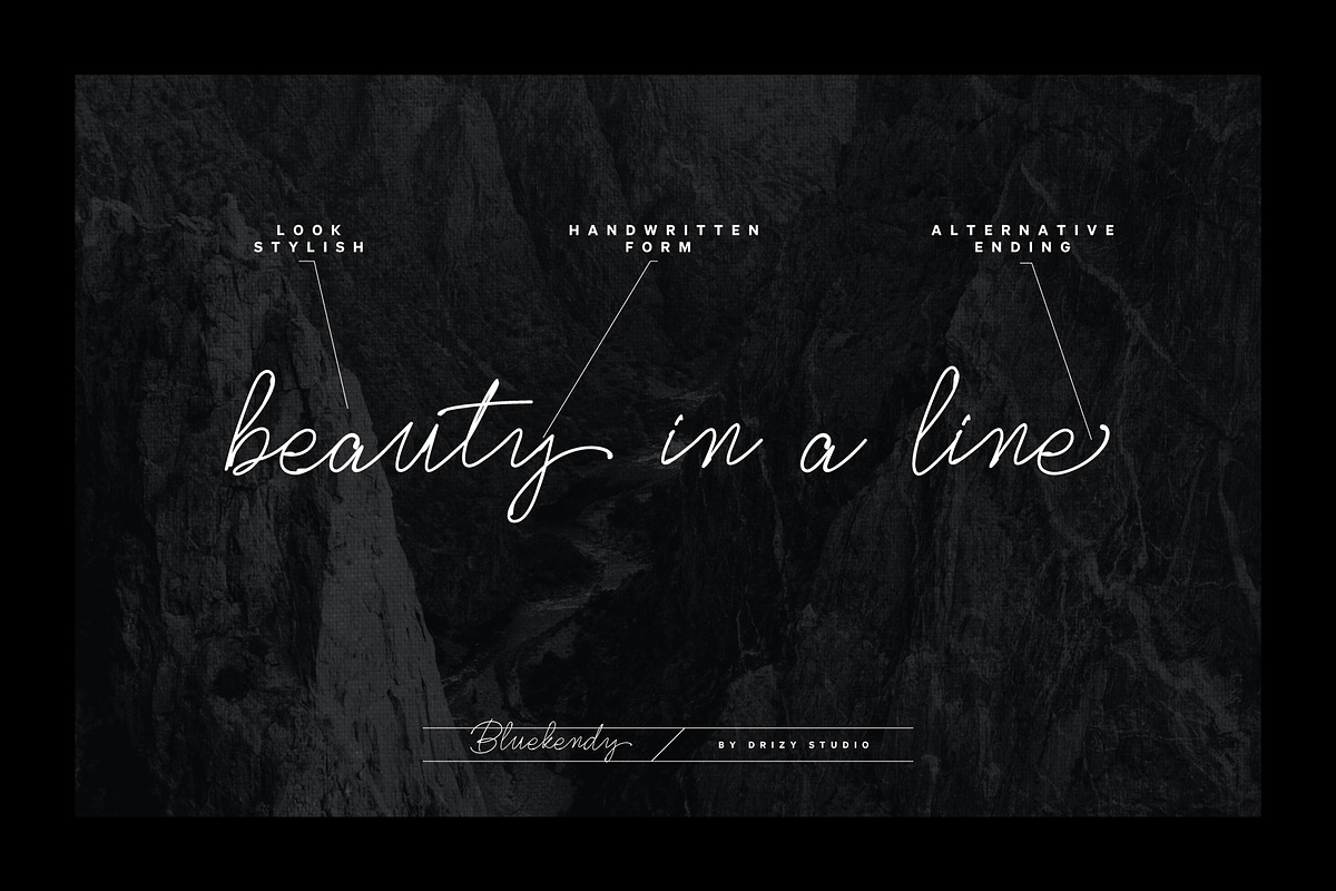 Bluekendy, a Script Font by Drizy (Photo 3 of 9)