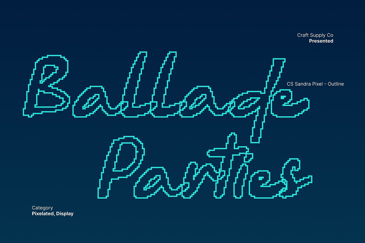 CS Sandra Pixel, a Script Font by Craft Supply Co. (Photo 4 of 8)