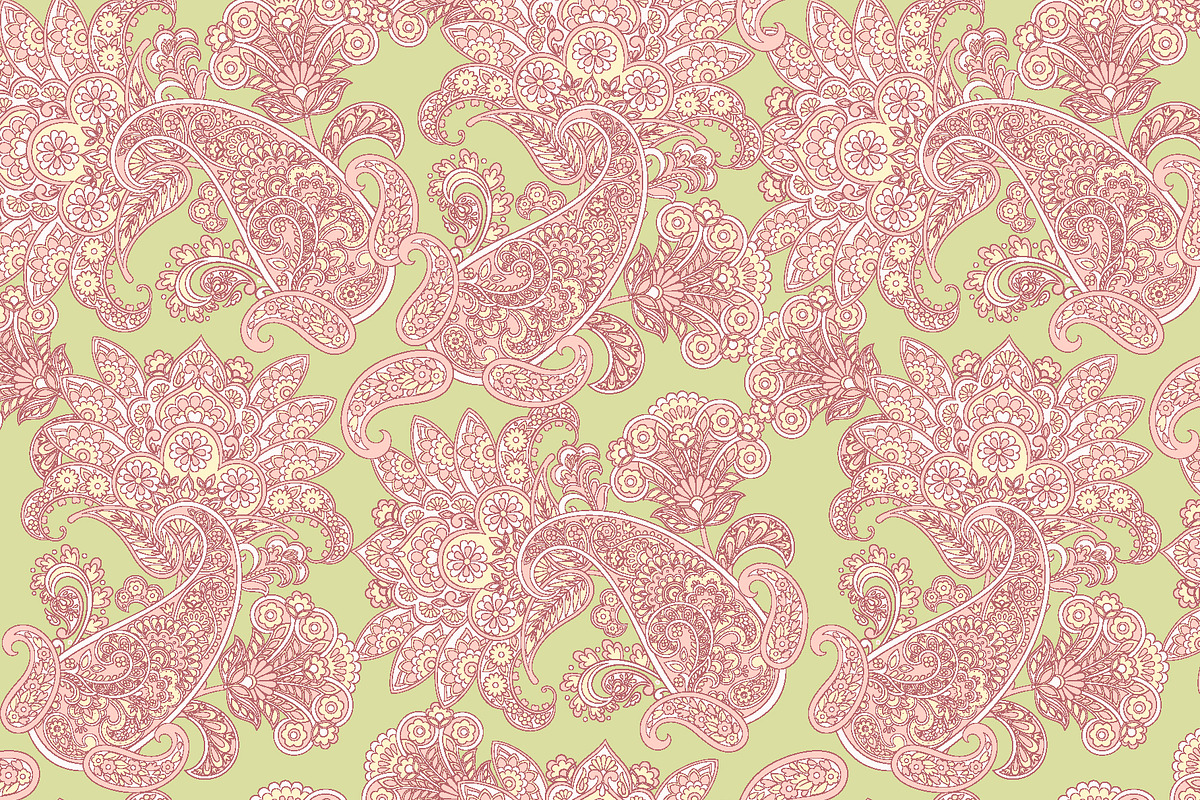 3 Floral paisley fabric patterns, a Wallpaper Graphic by antalogiya (Photo 4 of 4)