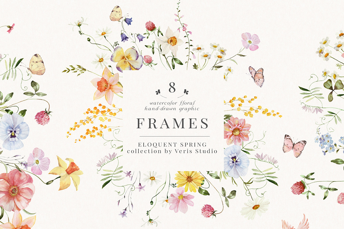 Spring Floral Watercolor Clipart Set, a Decorative Illustration by Veris Studio (Photo 12 of 20)