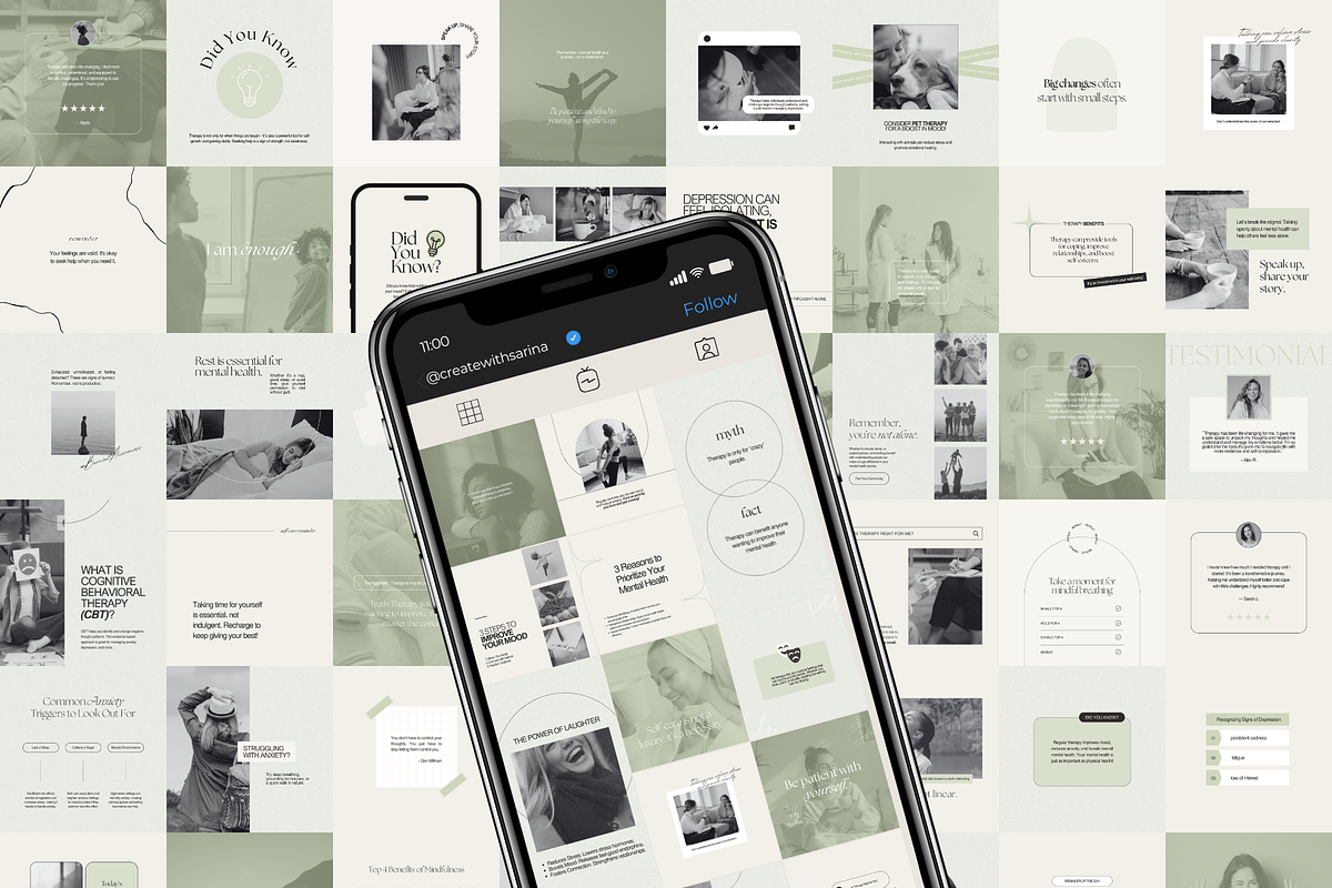 Mental Health Instagram Template preview 3