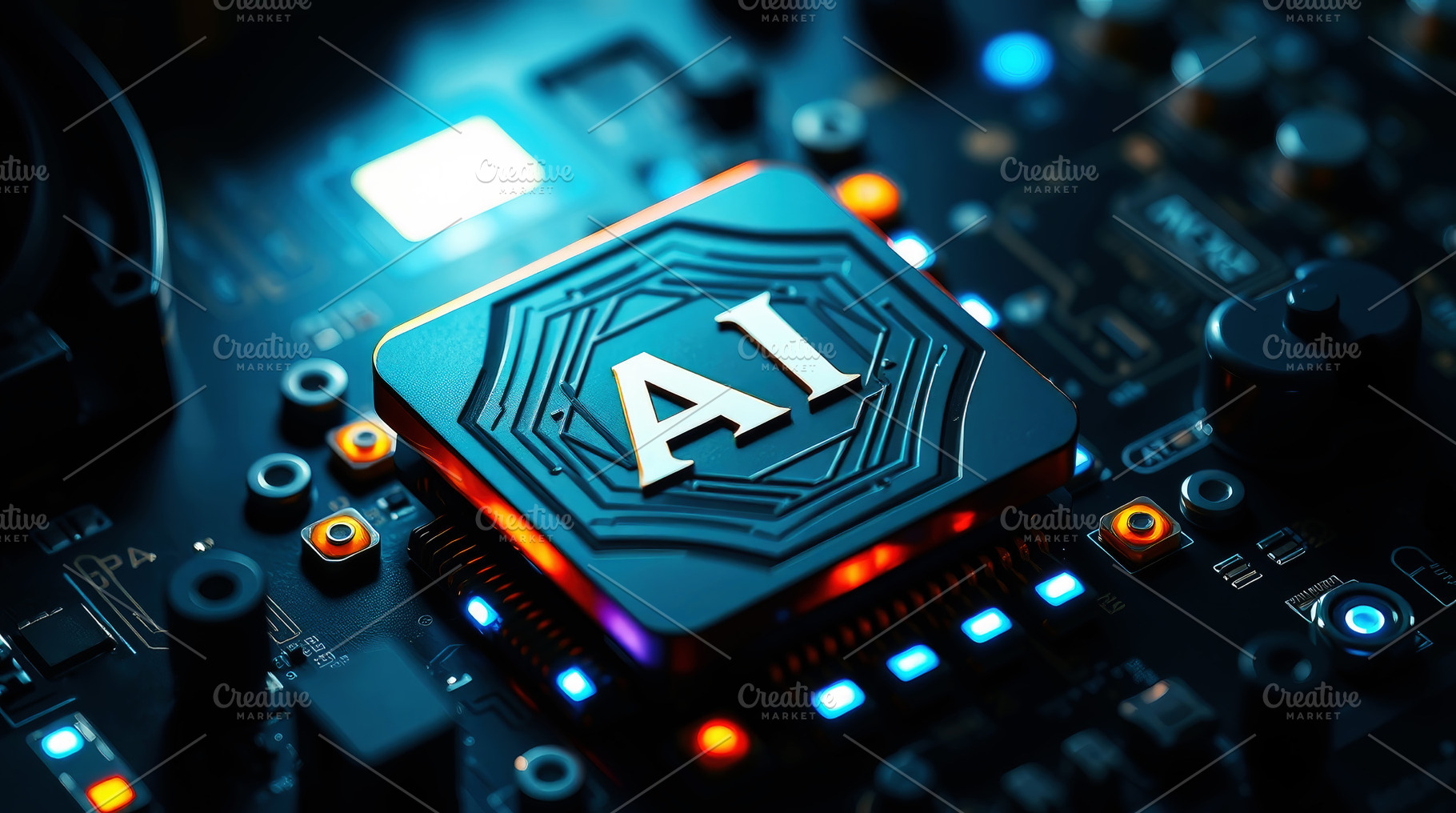 Artificial intelligence chip with de, a Technology Photo by Perpis