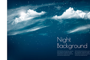 Night sky background with clouds, an Illustration by ecco