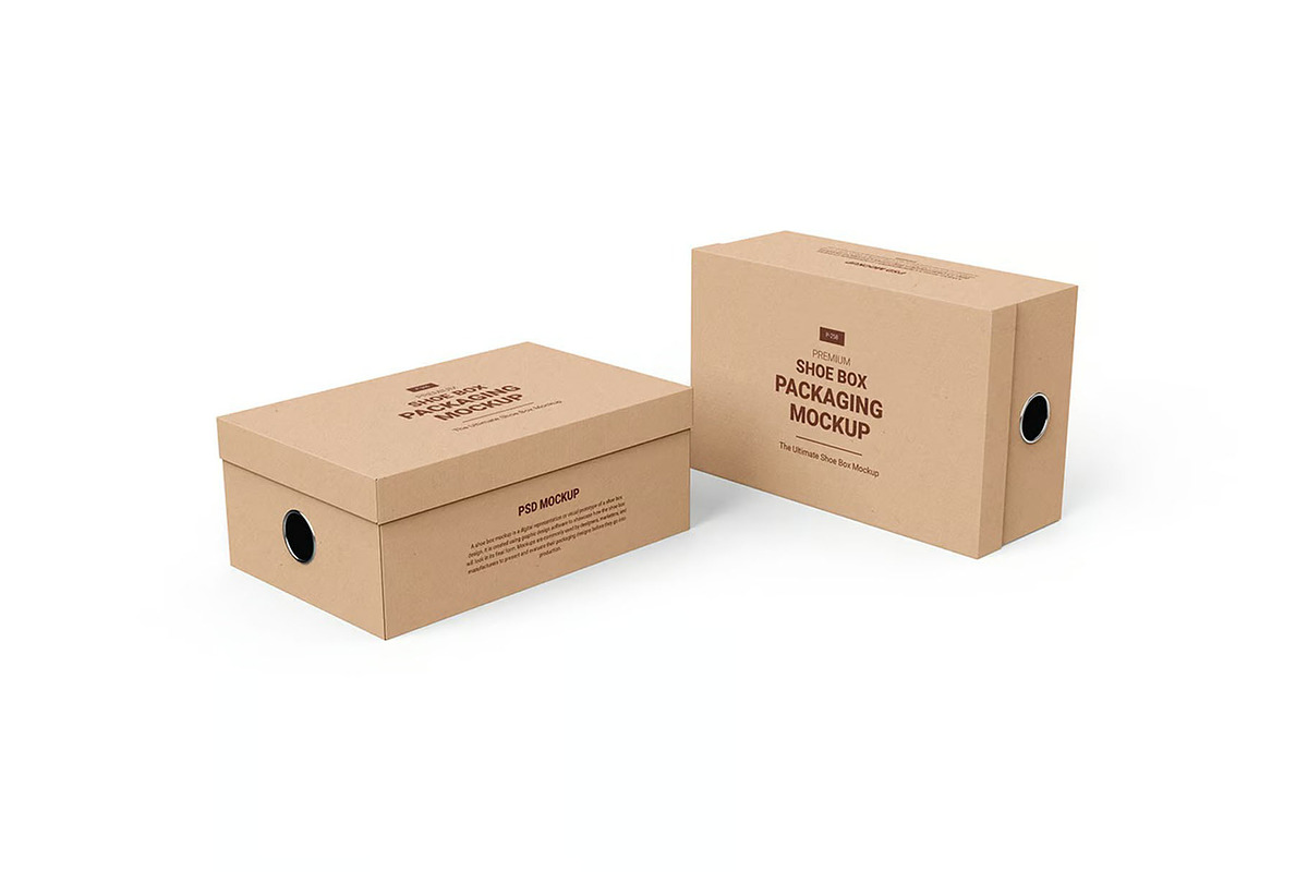 Kraft shoe box mockup, a Packaging Mockup by zphotographystudio (Photo 2 of 11)