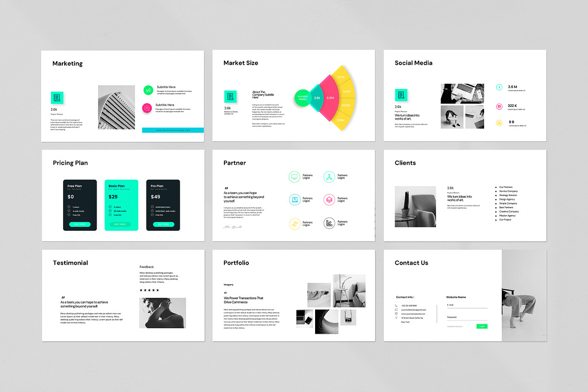 Light & Dark  Business Plan Template, a Presentation Template by evgenystudio (Photo 11 of 11)