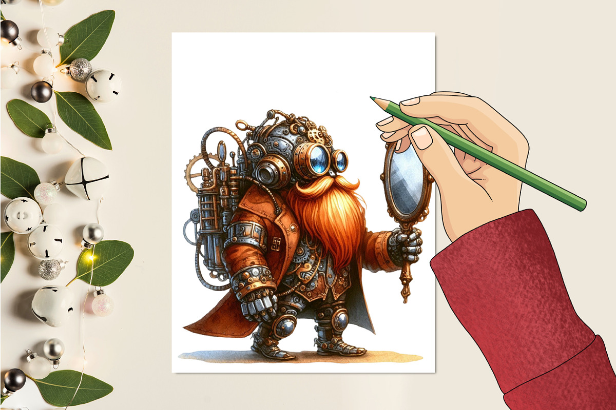 Steampunk character clipart, an Illustration by RobertsArt (Photo 4 of 7)