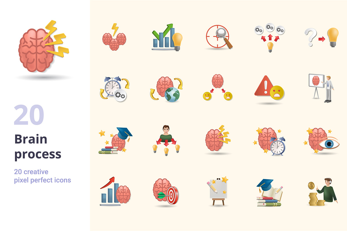 Brain Process 3D Icons Set Bundle, an Object Graphic by Aimagenarium@gmail.com (Photo 1 of 21)