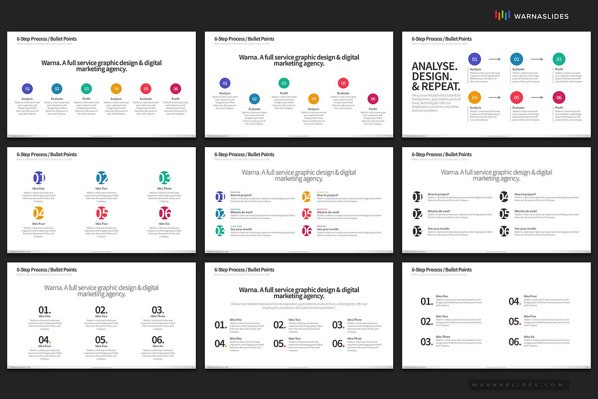 6 Bullet Points PowerPoint Templates, a Presentation Template by Warna Works (Photo 4 of 18)