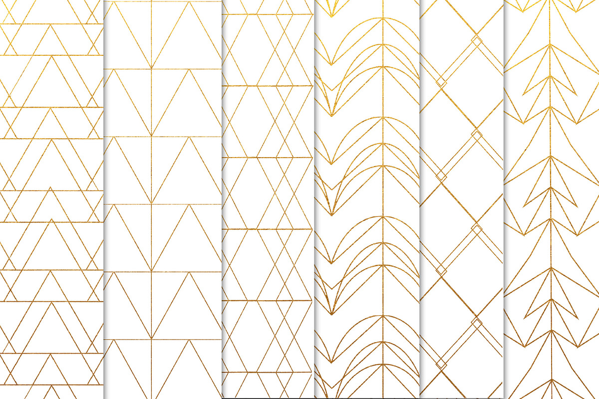 Gold geometric patterns, a Pattern Graphic by GraphicRain