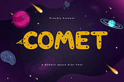 Comet - A Modern Space Kids Font, a Sans Serif Font by overlaytemplates (Thumbnail 1 of 5)