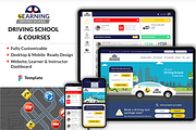 Learning Driving School Figma Design, a Landing Page Template by UI Pixel (Thumbnail 1 of 3)