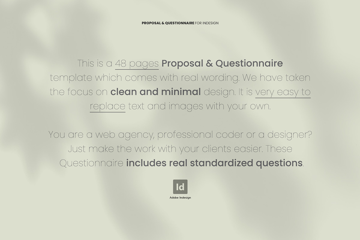 Proposal & Questionnaire | Indd, a Brochure Template by Imagination Area (Photo 12 of 14)