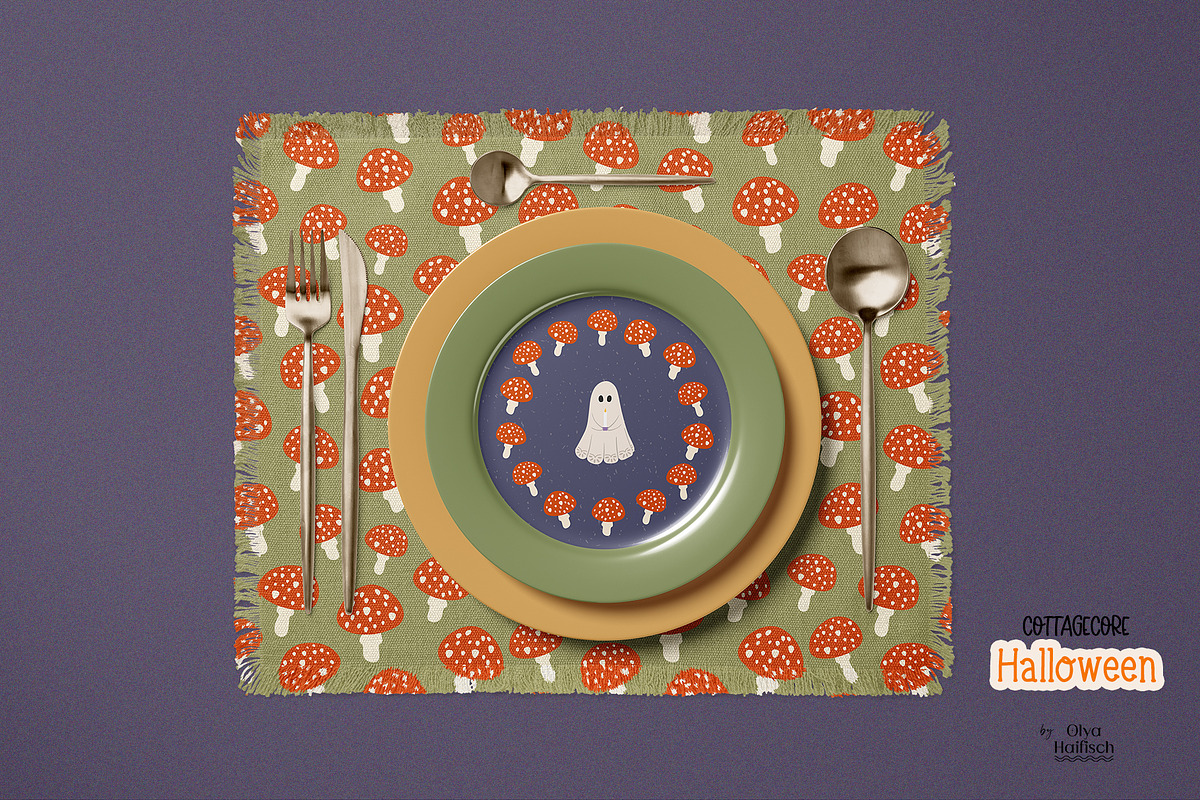 Cottagecore Halloween graphics, a Seasonal Illustration by Olya Haifisch (Photo 9 of 9)