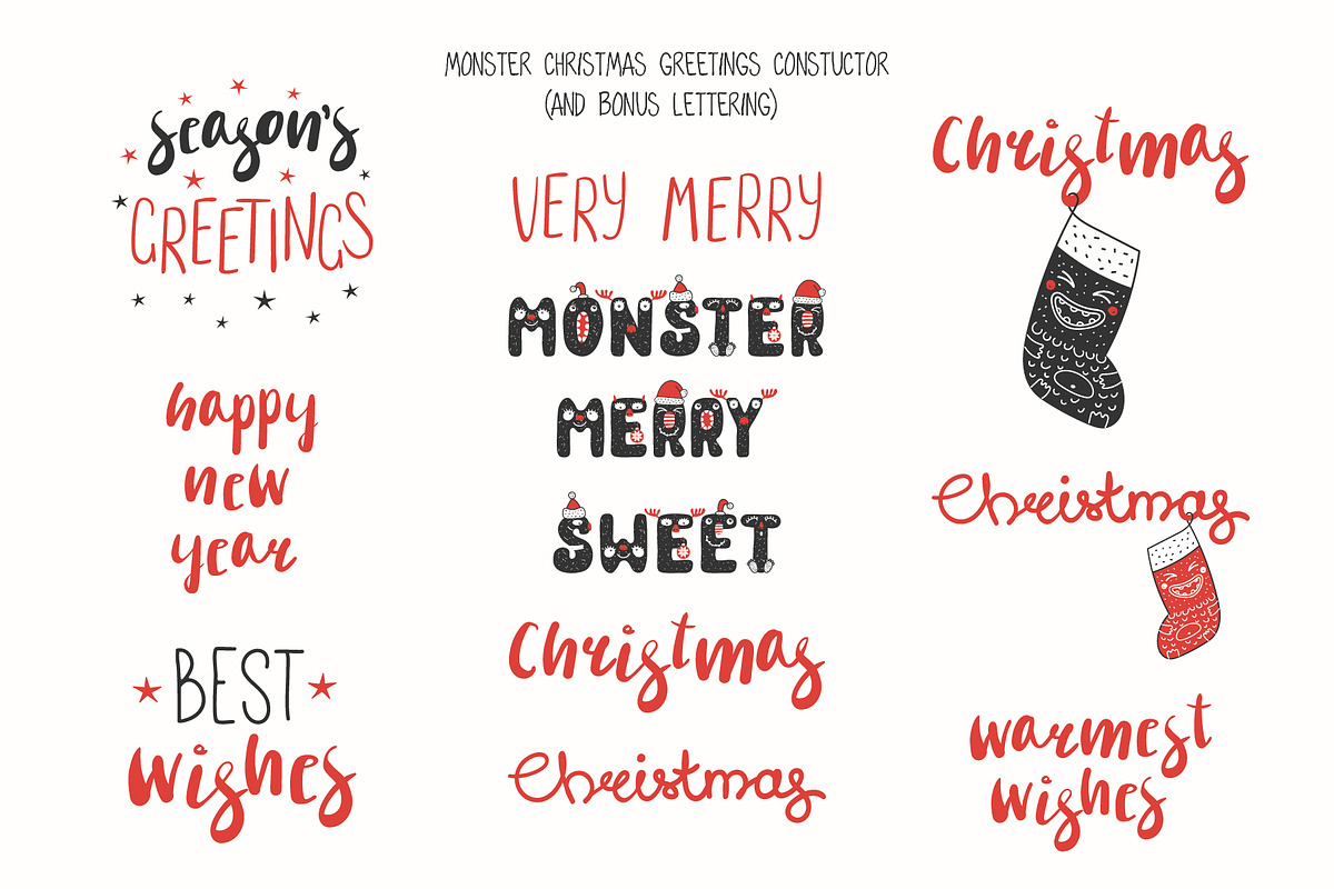 Very Monster Christmas Vector Art, a Seasonal Illustration by sceptical cactus (Photo 5 of 9)