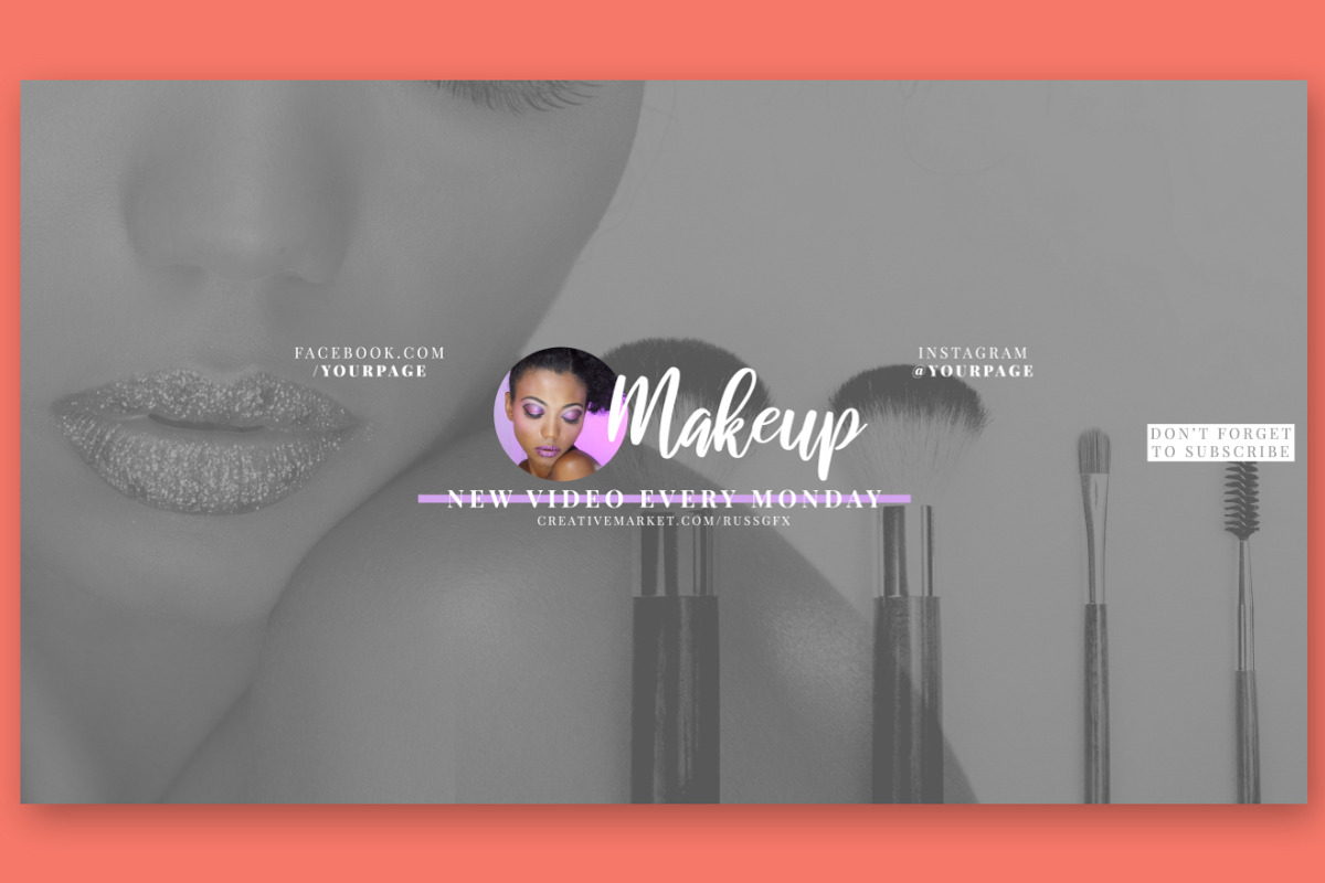 Makeup Youtube Banners, a Social Media Template by RussGFX (Photo 2 of 7)