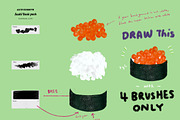 Procreate Sushi Drawing Brushes, a Brush Add-On by Artbykimmyw (Thumbnail 5 of 13)