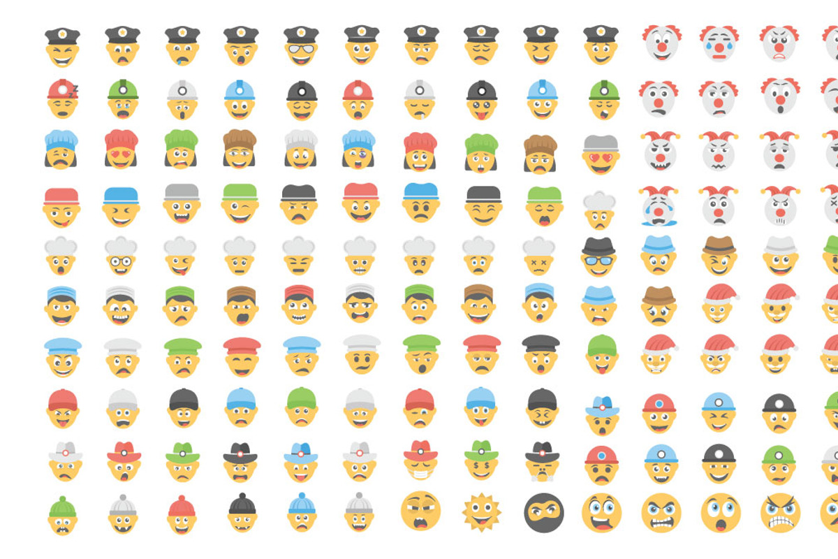 1000 Flat Smiley Icons, an Emoji Icon by Creative Stall (Photo 5 of 5)