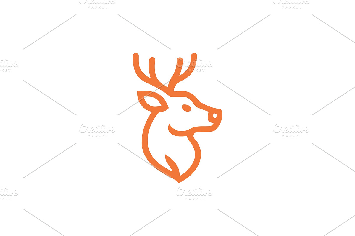 Minimalist Deer Head Logo, a Branding & Logo Template by Vectorium Studio (Photo 1 of 2)