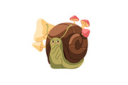 Cute, funny snails set + backgrounds, an Animal Illustration by PaperTrident (Thumbnail 14 of 26)