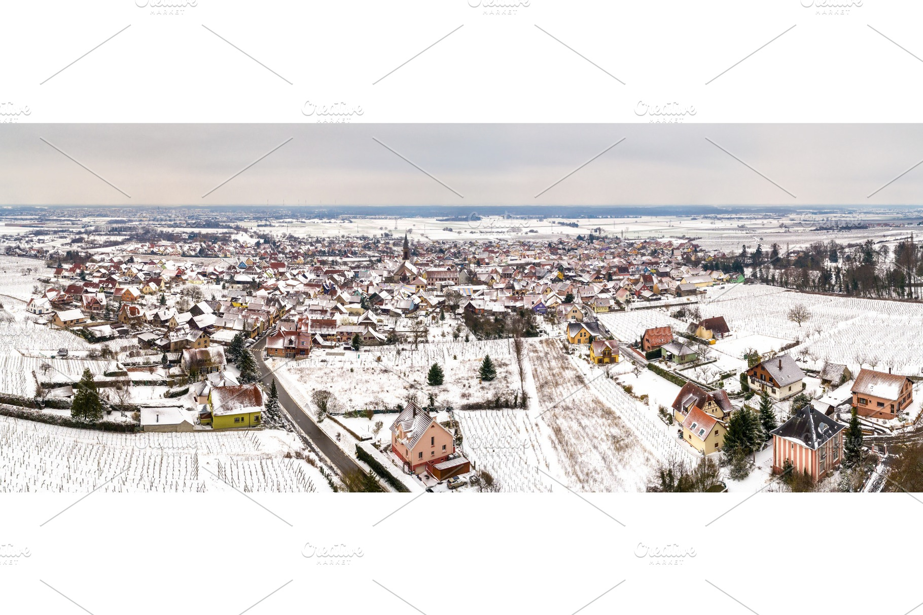 Panorama of Kintzheim, a village in Bas-Rhin - France, an Architecture Photo by Leonid Andronov