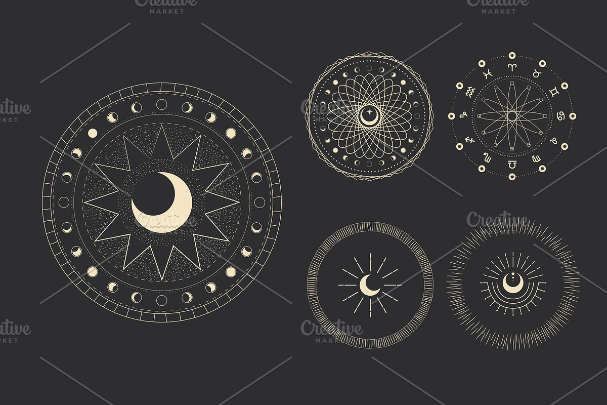 Cosmic signs and symbols, a Decorative Illustration by Chikovnaya (Photo 13 of 21)