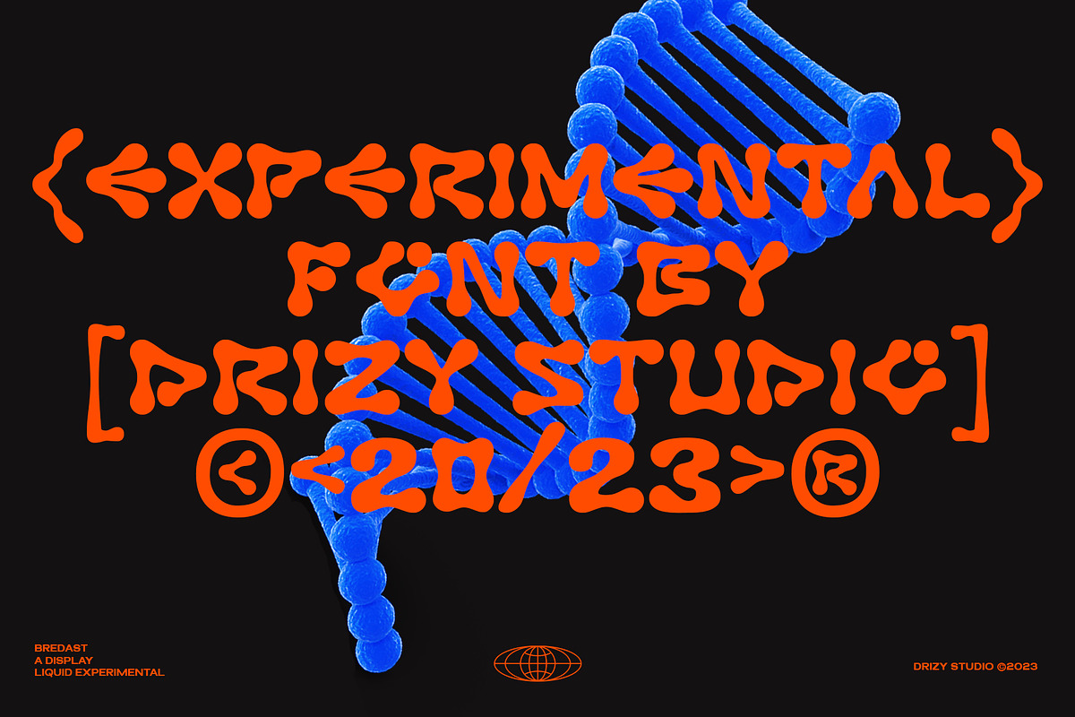 Bredast - Experimental Liquid Font, a Sans Serif Font by Drizy (Photo 7 of 9)