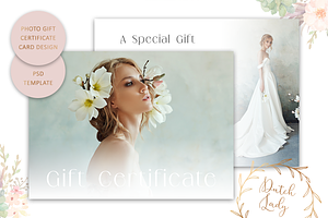 Gift Certificate Photo Card GC039, a Card Template by The Dutch Lady Designs