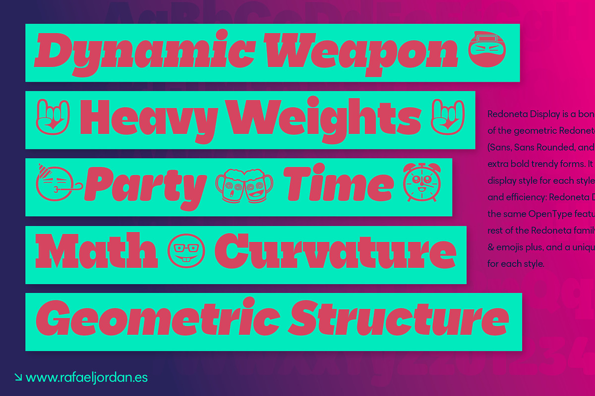 Redoneta Display, a Sans Serif Font by Rafael Jordan (Photo 6 of 8)