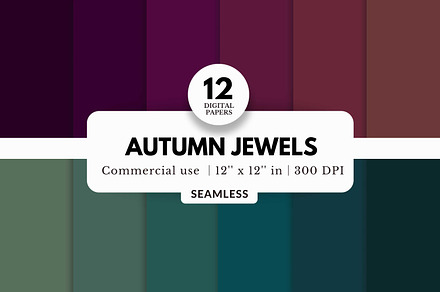 12 Autumn Jewel Tone Digital Papers, a Background Graphic by NorthWindPixels