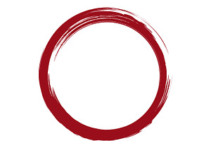 Red grunge circle frame., an Illustration by Tanysl