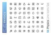 Physics Line Icons Set, a Solid Icon by Voysla's Shop (Thumbnail 2 of 4)