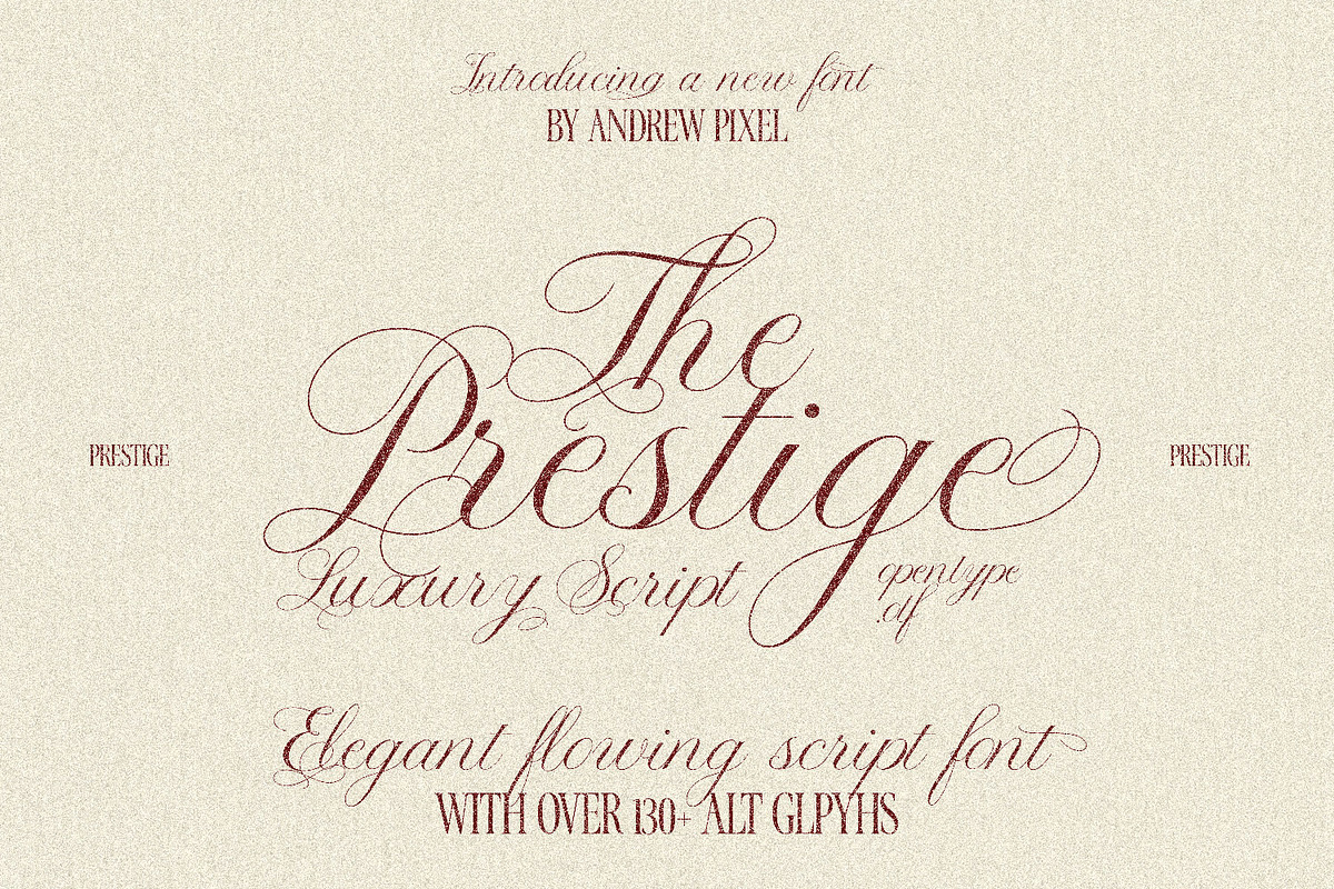 The Prestige — Luxury Script Font, a Handwritten Font by AndrewPixelType (Photo 1 of 17)