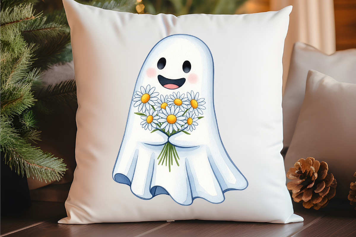 Daisy Flower & Halloween Clipart, an Illustration by Watercolor design (Photo 4 of 6)