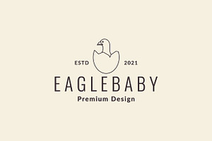 Egg With Eagle Baby Logo Symbol