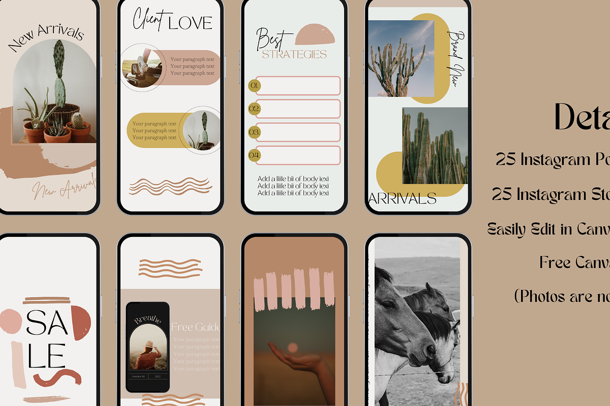 Aesthetic Instagram Templates, a Social Media Template by Wild Wander Collective (Photo 6 of 8)