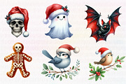 Goth Christmas Clipart, an Illustration by CreationArt (Thumbnail 6 of 7)