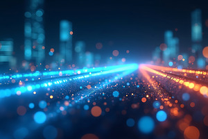 Abstract futuristic city background, a Technology Photo by Artonix