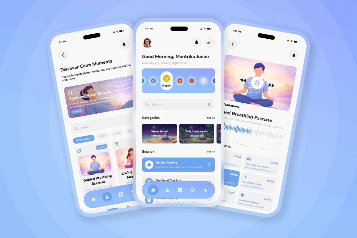 Eunoia - Calm Wellness App UI Kit, an App Template by twinstd (Photo 4 of 5)